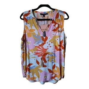 ❤️ HARVE BENARD, woman top size L, sleeveless white / floral (NWT).